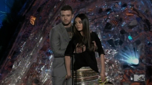 justin timberlake and mila kunis. Moments after Justin Timberlake and Mila Kunis walked out to present the first award of the night at the MTV Movie Awards .