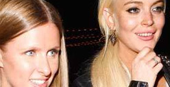 Lindsay Lohan Falls Down, Paris Helps Her Up