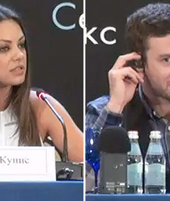 Video: Mila Kunis Tears into Reporter ... In Russian!