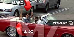 J.Lo & Marc Anthony -- REUNITED in Red Convertible