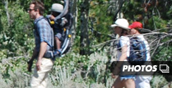 Ryan Reynolds & Sandra Bullock On Vacation, Take a Hike in Wyoming