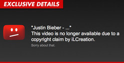 Justin Bieber Music Videos -- Disappear From YouTube