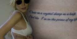 Lindsay Lohan Rib Tattoo -- Gets Billy Joel Lyrics Tatted
