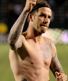 David Beckham Shows Off New Tattoo, Baby Harper