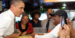 President Barack Obama Chickens Out Big Time ... At Roscoe's