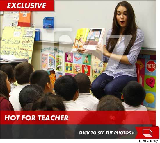 Sasha Grey reading to children