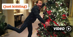 Kiefer Sutherland -- 'Tis the Season ... to ATTACK MORE XMAS TREES!