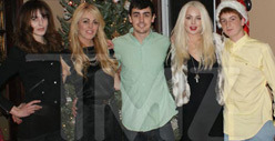 Lindsay Lohan & Family Christmas Photo -- Guess Who's Missing?