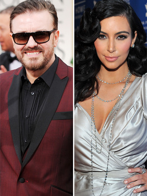 Ricky Gervais Blasts Kim Kardashian In Globes Monologue