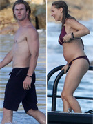 Chris Hemsworth & Pregnant Elsa Pataky Show Some Skin!