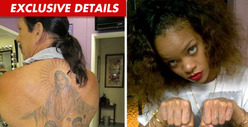 Rihanna's New Thug Life Tattoo -- The Topless 'THUG' Pose with Danny Trejo