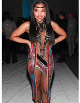 Whoa! Ashanti Steps Out In Crazy Revealing Gown