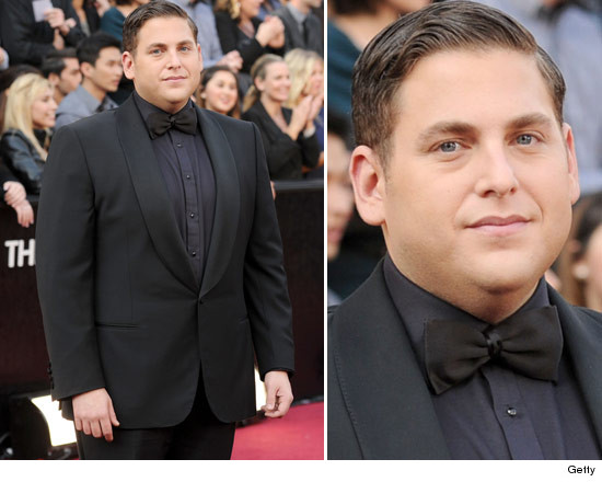 Jonah Hill wears a little black tux to the Oscars.