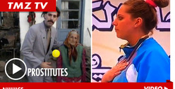 'Borat' -- Gold Medalist Honored in 'Prostitute' National Anthem Screw Up