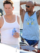 Mark Wahlberg & The Rock Show Buff Bods on Set!