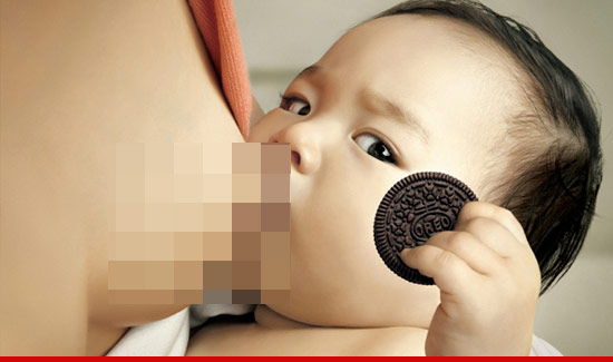 Oreo cookies breastfeeding advertisement