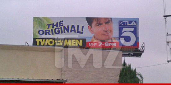 Charlie Sheen Two and Half Men billboard ad