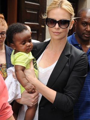 Charlize Theron Takes Son Jackson to Madrid