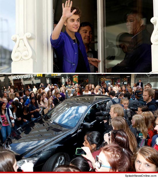 Unruly Justin Bieber fans in Oslo, Norway