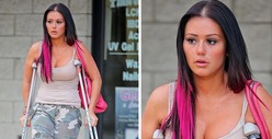 'Jersey Shore' Fight -- Jwoww on Crutches