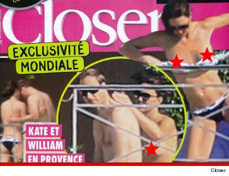 Kate Middleton topless nude photos in Closer Magazine.