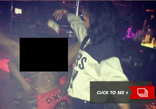Rihanna at a strip club
