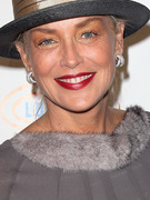 Sharon Stone Sports Scary Makeup (After Halloween)!