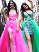 Kendall & Kylie Jenner Model Short & Revealing Prom Dresses