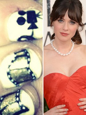 Zooey Deschanel's Nails Pay Tribute to Old Hollywood! 