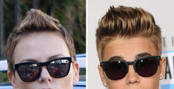 Charlize Theron -- Flashes Her Bieber!