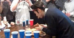 Takeru Kobayashi INHALES Whole Pizza at Super Bowl Party