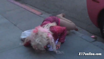 Hollywood Pin-Up Angelyne Faceplants Hard in Bev Hills [VIDEO]