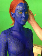 Jennifer Lawrence Naked & Blue on Set of "X-Men" Sequel