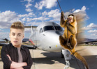 Justin Bieber -- Monkey Business in Miami Over Private Jet