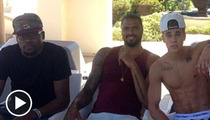 Justin Bieber -- Shirt Comes Off When NBA Friends Come Over