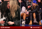 Michelle Rodriguez -- Drunken Courtside Party with Model Cara Delevingne