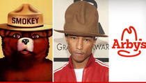 Pharrell's Hat ON FIRE -- Smokey Bear Don't Care