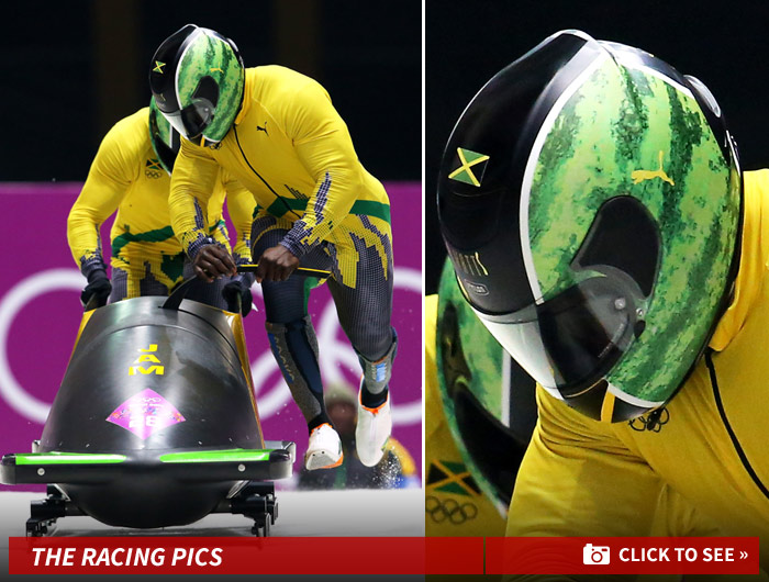 Jamaican Bobsled Team Watermelon Helmets? Watermelon Helmets.