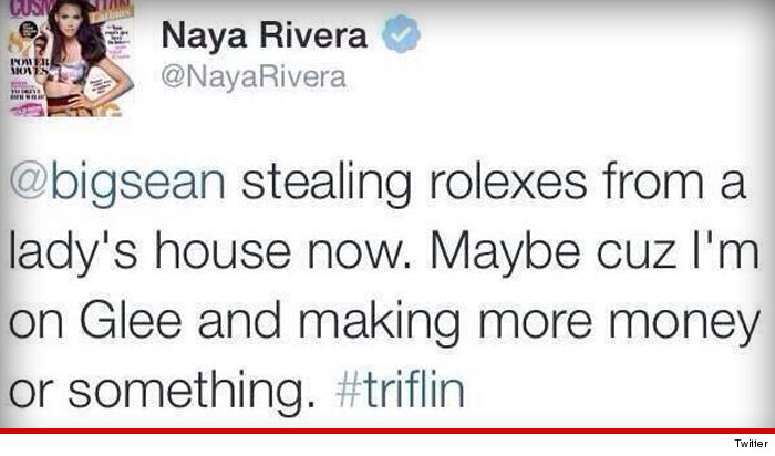 Naya Rivera Tweet Big Sean Stealing