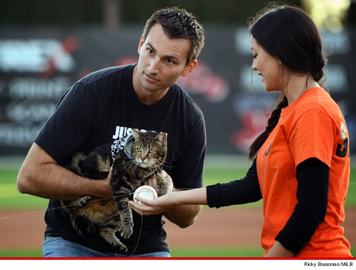 Hero Cat Throws Out First Pitch