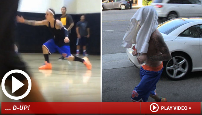 Justin Bieber Playing Basketball