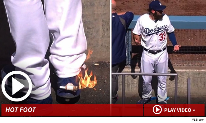 LA Dodgers Hot Foot Prank