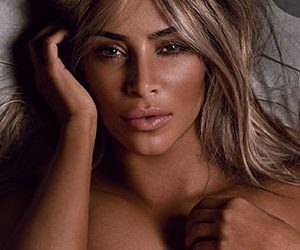 Naked Kim Kardashian Caresses Her Boobs for British GQ
