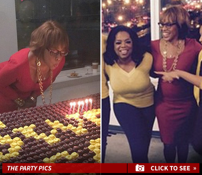 Gayle King -- Surprised by Oprah Winfrey ... Sooo Much Cake to Camera