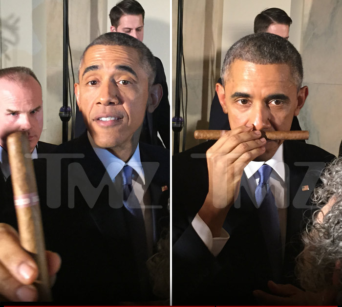 President Obama -- Cuban Cigar Crisis ... La Foto Es Verdad