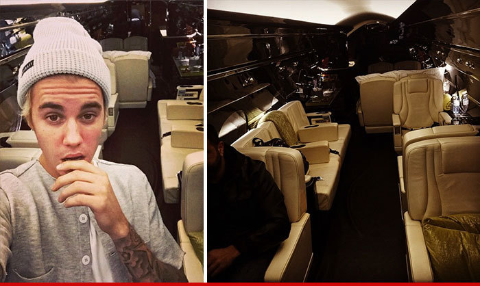 Justin Bieber -- Private Jet Poser ... He Doesn't Own It