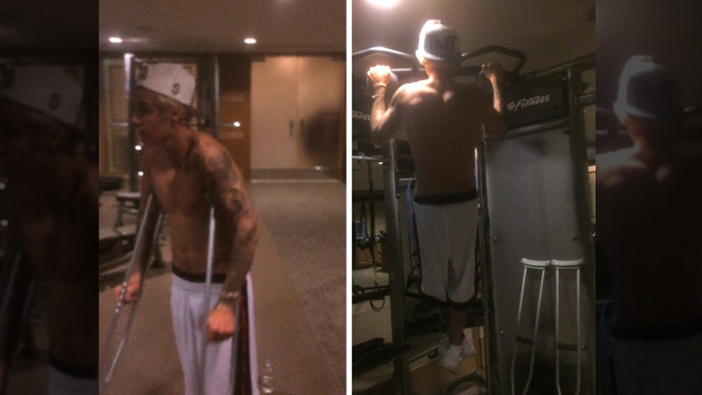 Justin Bieber -- Douchey Pull Ups? Douchey Pull Ups.