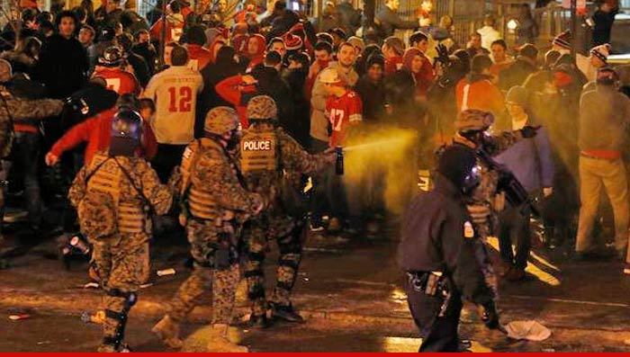 Ohio State -- RIOTS IN COLUMBUS ... Cops Bust Out Tear Gas