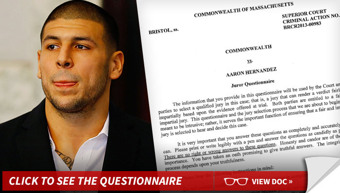 Aaron Hernandez -- Pop Quiz Juror ... You're a Patriots Fan, Aren't You?