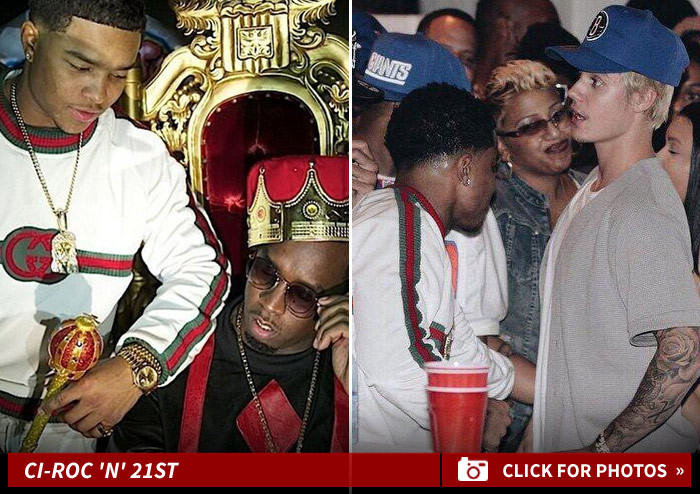Diddy -- Passin' the Courvoisier with Justin Bieber At Son's 21st Birthday Bash